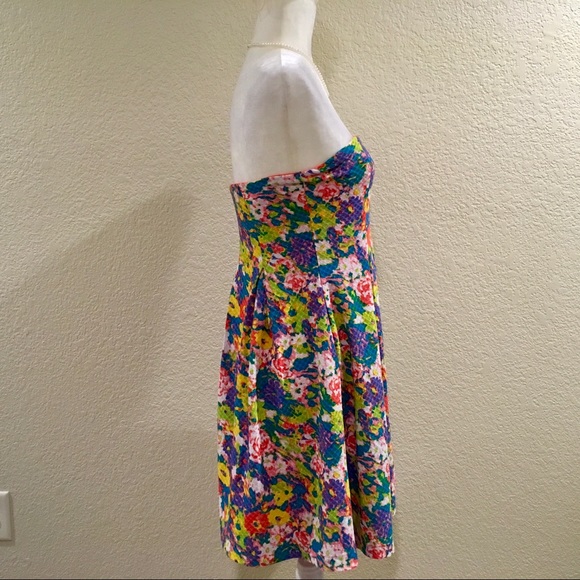 Cooperative Strapless Flower Print Dress - Picture 3 of 6